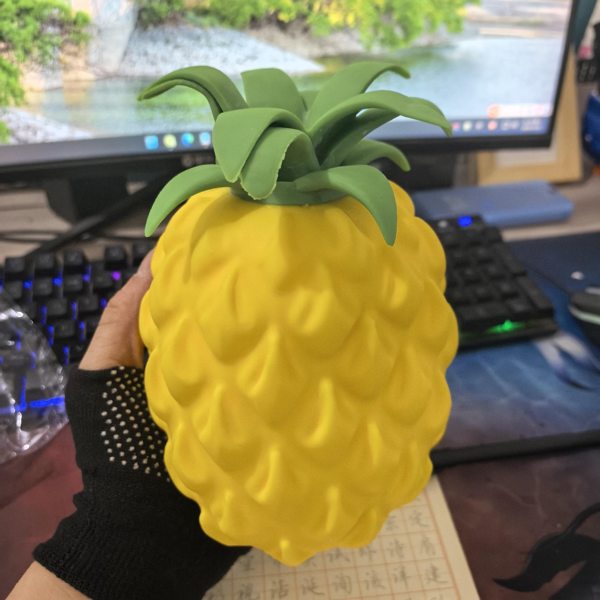 Jumbo Yellow Pineapple Squishy Fidget Toy Super Soft TPR Squeeze Stress Relief Sensory Toy Slow Rebound Decompression