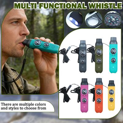 7-in-1 Snow Emergency Whistle, LED Light Whistle With Compass & , Portable Winter Gear, For Snowstorm Res
