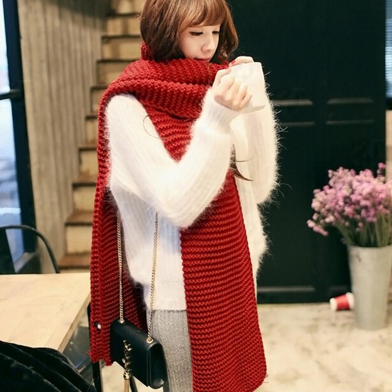 Warm and Thickened Solid Color Wool Scarf for Men and Women Women's Autumn and Winter Couple Scarf Winter