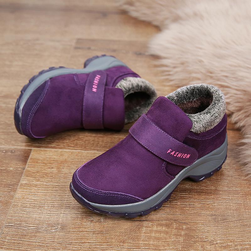 Plush Women Platform Sneakers Warm Ankle Boots Ladies Wear-resistant Cotton Boots Winter Outdoor Footwear for Walking