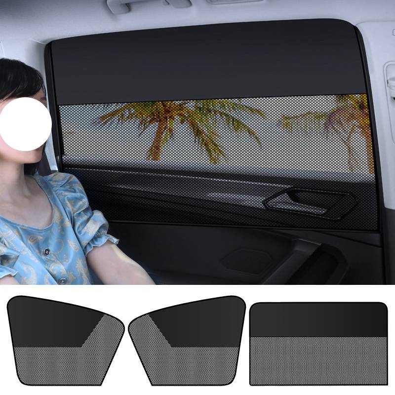 1-4PCS Car Window Shades Magnetic Car Sunshade Curtains UV Protection Mesh Window Screen Suction Curtain Cover Fit for Most Cars
