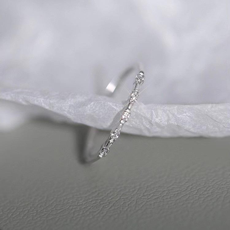 Elegant Adjustable Sparkling Diamond Ring for Index or Pinky Finger - Luxurious and Simple Design