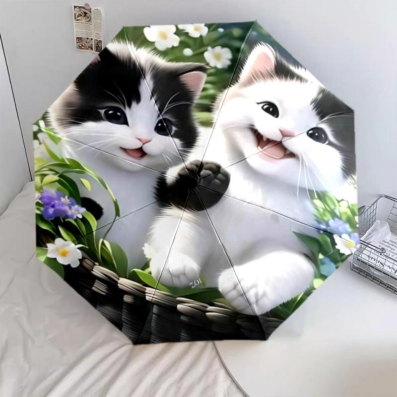 1PC cute cat pet Umbrella Portable Folding Umbrella Iron Frame Hole Bone Structure Outdoor Home Umbrella A2