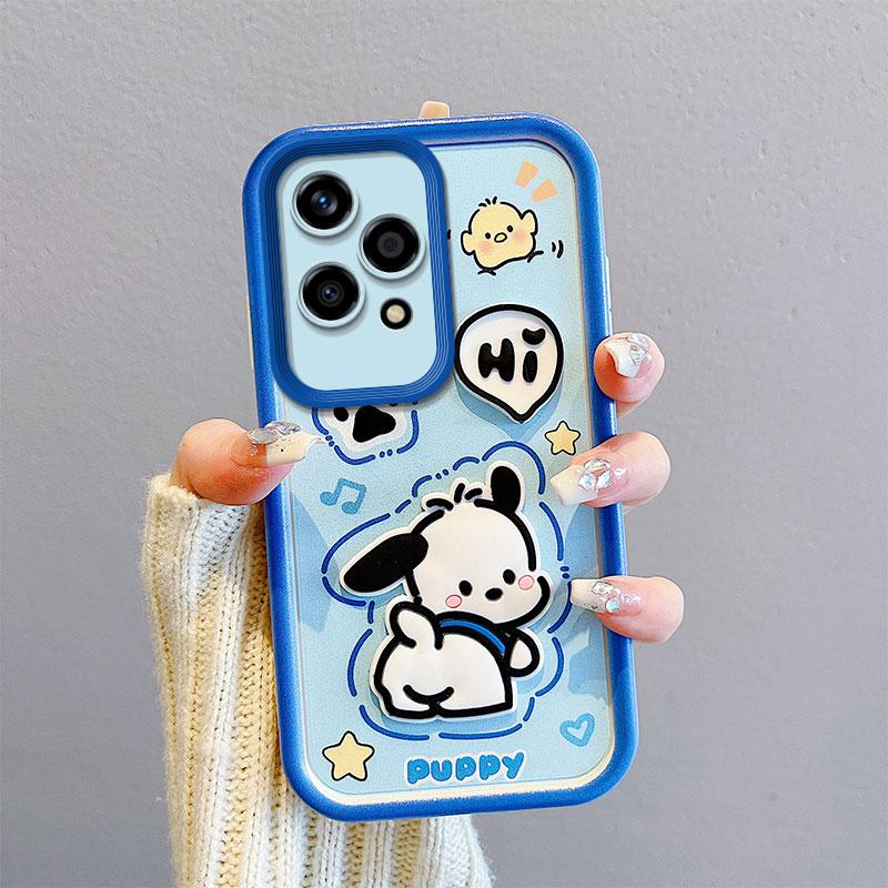 KEYSION Shockproof Case for HONOR 200 Lite 5G with Lanyard Soft Silicone Cute 3D Cartoon Doll Phone Cover for Huawei Honor 200 Lite