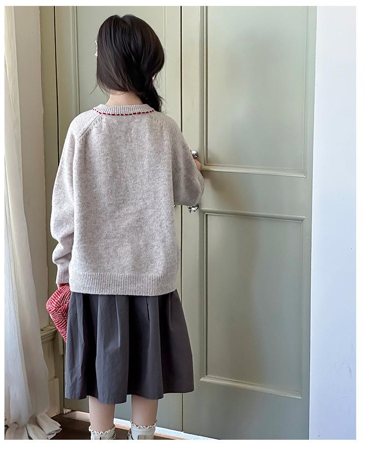 Autumn 2025 Girls' Knit Cardigan: Stylish Korean Fashion Sweater for Big Kids