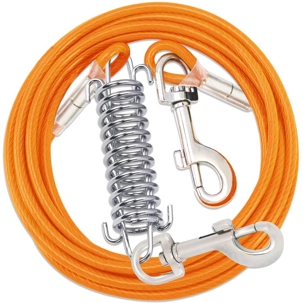 Kabel uwięziowy dla psów, Smycze dla psów na podwórko odporne na gryzienie, Wytrzymały kabel uwięziowy dla dużych psów do 125 funtów, Trwały biegacz dla psa