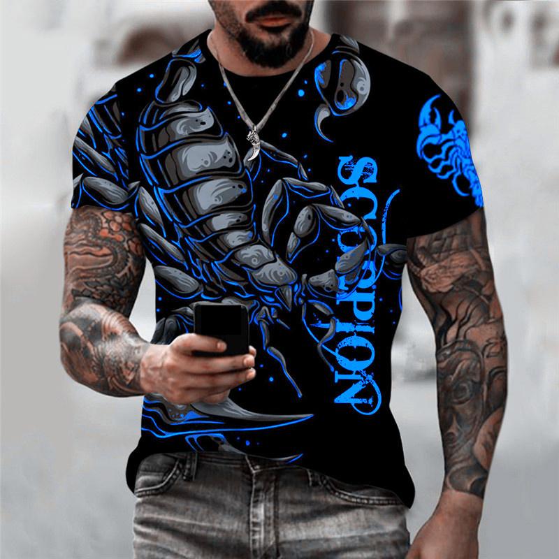 Size XXS-6XL Plus Size T-shirt 3D Print T Shirt For Men Animal Pattern T-Shirts Summer Casual T-Shirts O-Neck Short Sleeves Tops