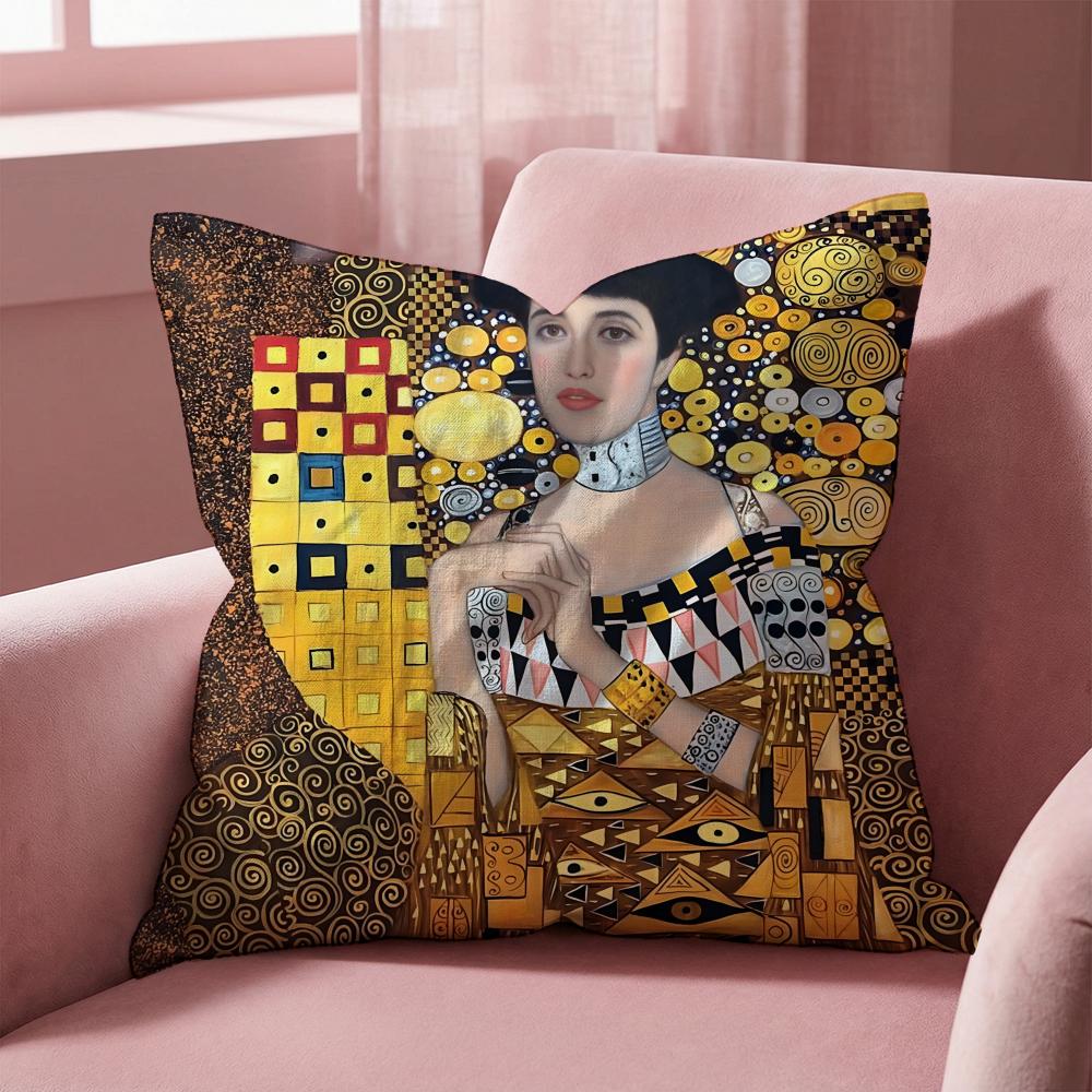 G-Gustav K-Klimt Oil Painting Cushion Cover Multi-Scene Pillow Cover for Home & Car - Reversible, Soft & Durable for Daily Use