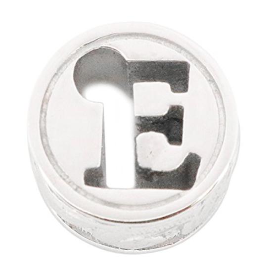 Accessory Shop Piena Surgical Stainless Steel Initial Pendant Necklace Hawaiian Jewelry for Women Alphabet E