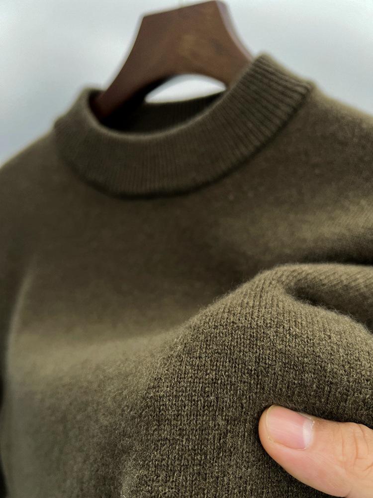 Men's Winter Australian Wool Half-High Collar Sweater – 100% Pure Wool, Thick and Warm.
