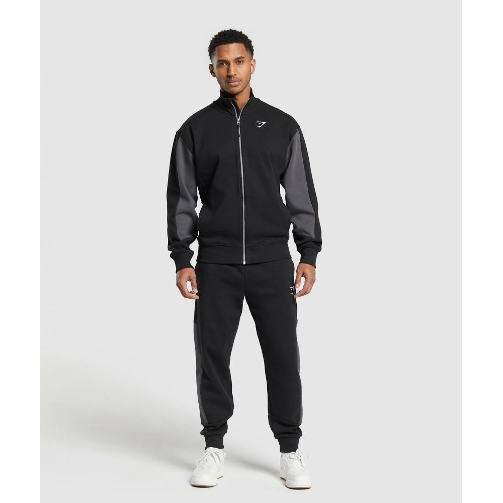 Gymshark Pique Track Jacket Black Onyx Grey A6a6s Bb24