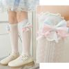 Stylish Knee Length Socks for Girls 3-12 Years Bowknot Trimmed Long Tube Socks Party Daily Wear Accessories