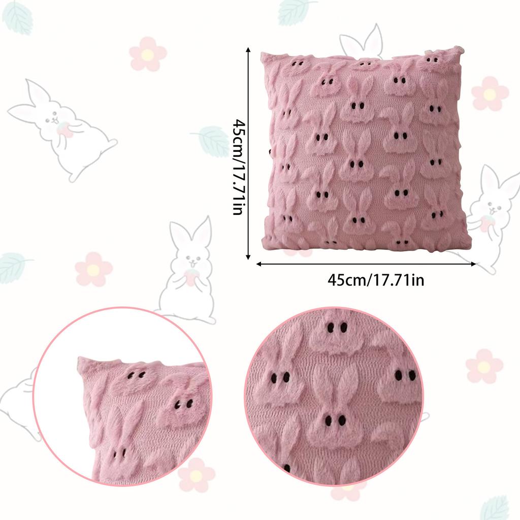 45x45cm Easter Rabbit Pillowcase Cozy Sofa Cushion Cover Office Backrest Lumbar Pillow Cover For Stylish Home Bedroom Decor