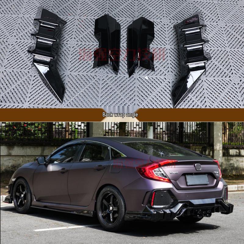 15-21 Civic FK8 Tenth Gen VS Style Full Body Kit: Front Bumper Lip, Side Skirts, Corner Caps