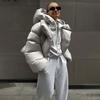 Women's Hooded Short Puffer Jacket Loose Oversized Polyester Padded Bread Coat Streetwear Winter Cotton Outerwear