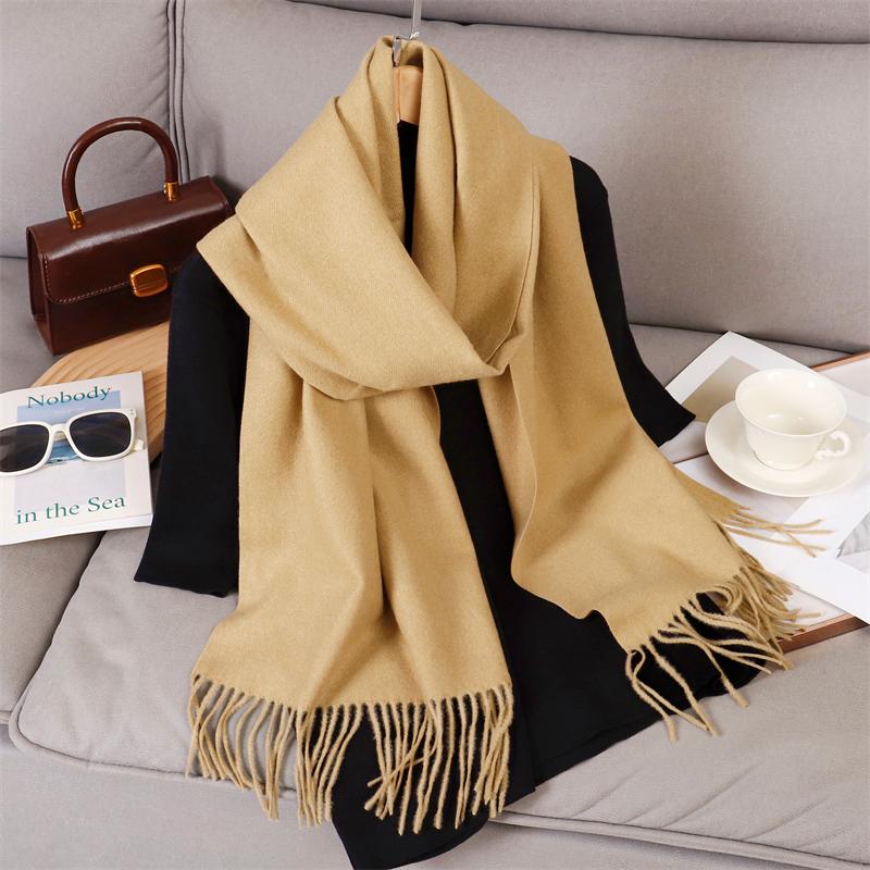 69 Colors Winter Scarf for Women Warm Cashmere Scarves Hijab Solid Lady Long Shawl Wrap Female Pashmina Bandana Poncho Stoles