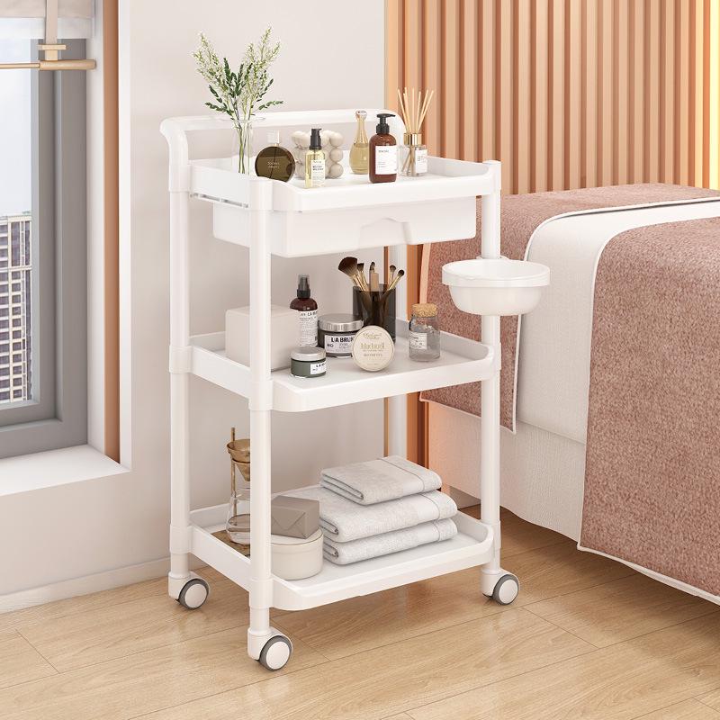 Wózek do salonu piękności: Dwupoziomowy wózek narzędziowy do przedłużania rzęs i artykułów do tatuażu