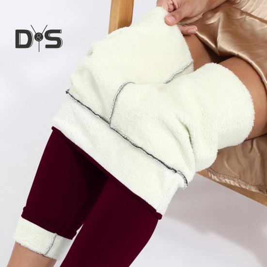 Women Leggings High Waist Slim Fit Hip Lift Thickened Velvet Lining Warm Long Pants Solid Color Yoga Sports Bottoming Pants