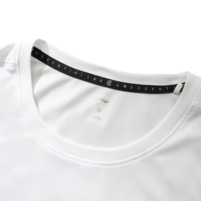 Li Ning Solid Color Round Neck Quick Dry Comfortable Fashion Short Sleeve Casual Sports Suit Unisex Suits White Black ATSU819-2+YAPV001-1