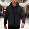 Men's Casual Sports Loose Fleece Hooded Solid Color Zipper High-end Cardigan Sweatshirt
