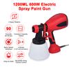 Paint Sprayer 600W Electric Spray Paint Gun 1200ml Pot 3 Spary Patterns 1.5/1.8/2.2/2.6mm Nozzles