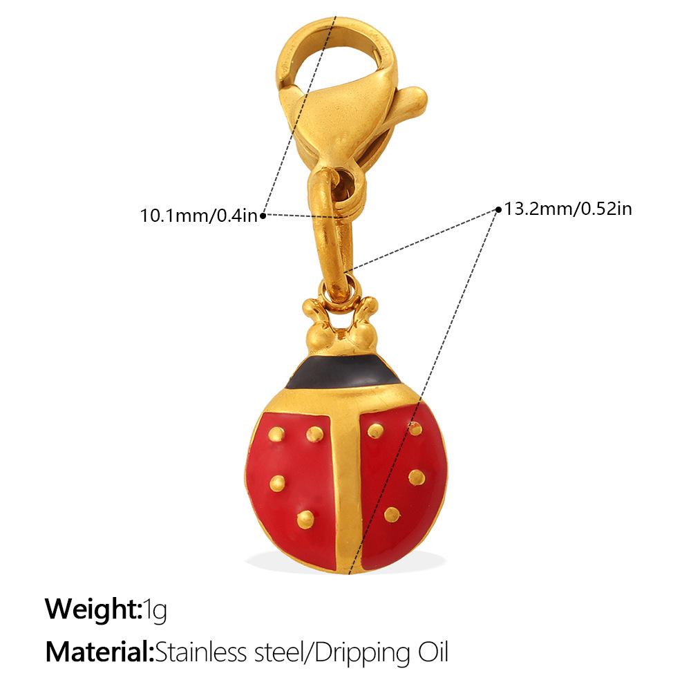 Retro Style Enamel Ladybug Butterfly Insect Series Lobster Buckle Pendant Does Not Fade Diy Accessories