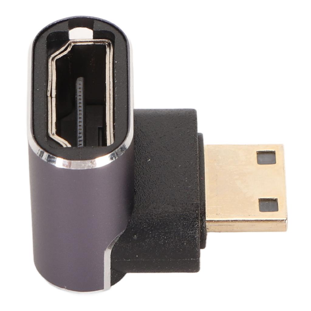 Mini HD Multimedia Interface Male to HD Multimedia Interface Female Adapter 8K 60Hz Two Way 90 Degree Ringt Angle