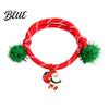 Cute Snowman Wrist Decor Christmas Bracelets Red Green String Bracelet Adjustable Rope Bracelet with Bag Charm Lanyard And Tinsel Pom Poms Holiday