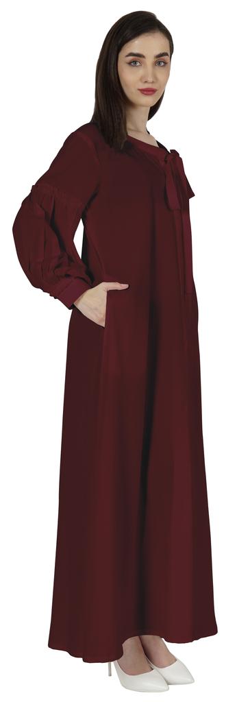 Bimba Women's  Abaya  Islamic Prayer Dress With  Hijab Scarf  Cuff On Sleeve  Muslim