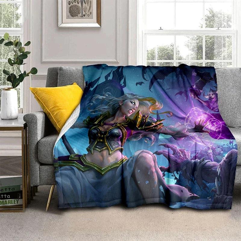 3D World Warcraft Super Burning Beauty Printed Blanket Creativity Super Soft Flannel Is Suitable For Sofa Or Bed Yoga Blanket