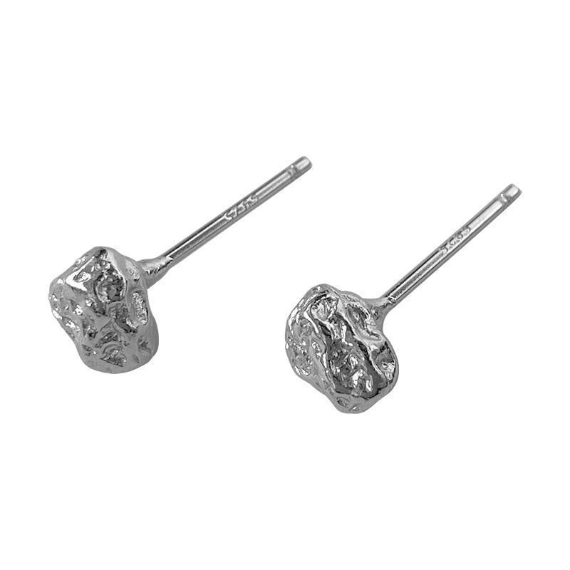 Earrings Female Summer Sterling Silver S925 Meteorite Design Niche Light Luxury High Sense Of Simplicity And Compact Earrings