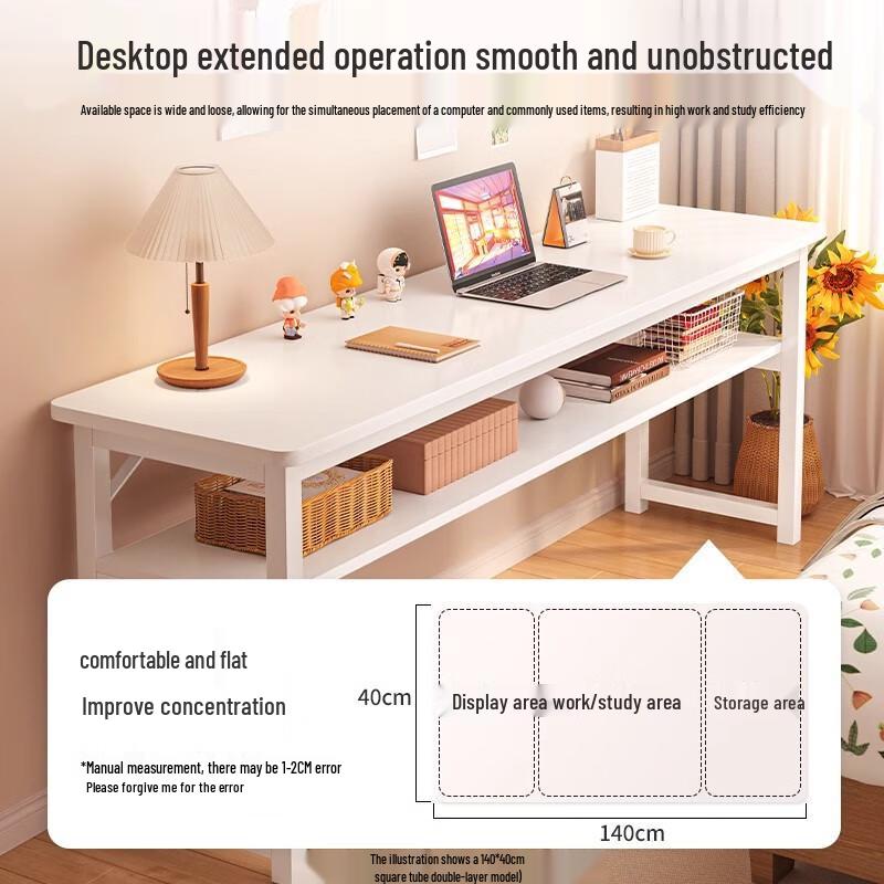Changbaosen Simple Sintered Stone Computer Desk with Double Shelf