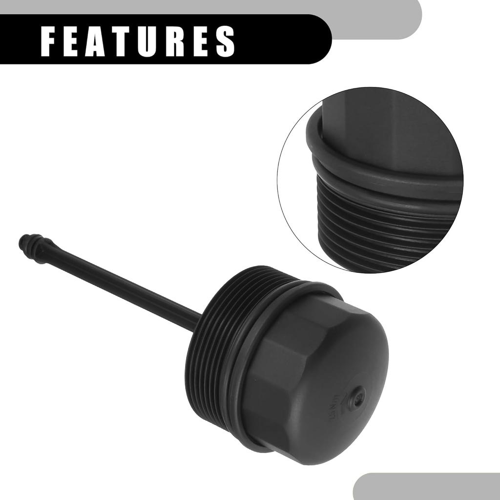 Oil Engine Filter Housing Cap Cover No.038115433 - Car Oil Filter Housing Cap - for Volkswagen Golf IV Plastic Black - 1 Pc