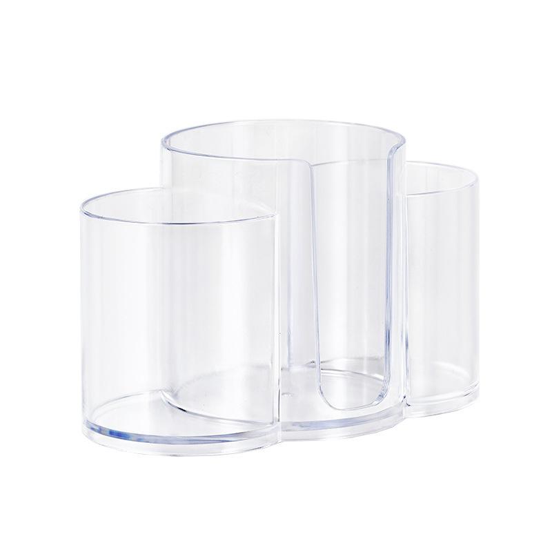 Cotton Swab Storage Box Double Head Cotton Buds Container Transparent Square Bamboo Cover Cotton Swab Toothpick Organize Box