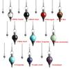 Chain Fashion Jewelry Black Onyx Amethyst Circular Cone Natural Stone Healing Crystal Amulet Reiki Pendulum Pendant