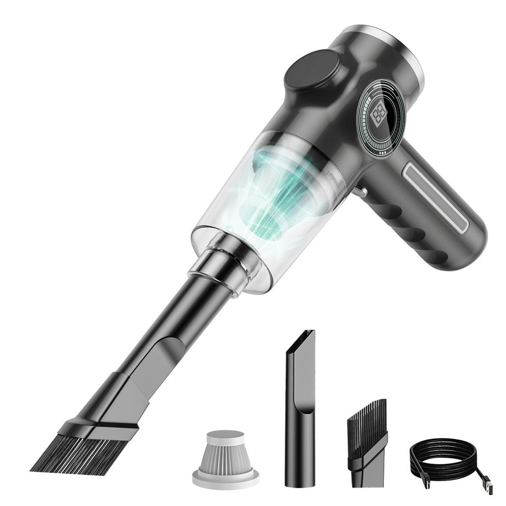 Portable Vacuum Cleaner for Home Car with Flat and Brush Nozzle Battery Display Dightal Screen