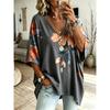T-shirt da Donna Taglie Forti Scollo a V Maniche a Pipistrello Stampa Etnica Boemia Top Largo Estivo Comodo Traspirante Quotidiano Casual Stile Modellante