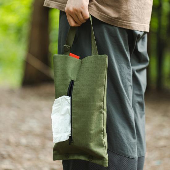 Camping Hanging Tissue Storage Bag with Handle Heavy Duty Oxford Cloth Waterproof Car BBQ Picnic Outdoor Napkin Holder Dispenser Pouch