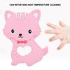 Baby Teething Toys Cartoon Animal Cat Shape Silicone Teether for Baby Kid ChildrenPink