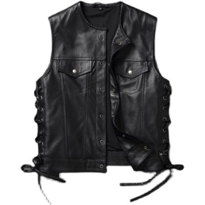 Chinesische Größe Männer Lederweste 100% Rindsleder Motorradweste Biker Lederwesten Moto Lederweste Asiatische Größe M-6XL M435