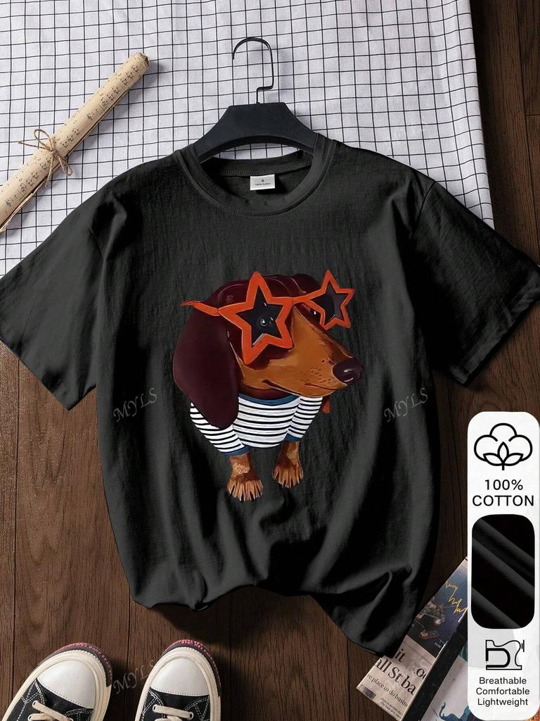 Funny Dachshund Dog Printing TShirt Women Cotton Summer T Shirt Comfortable Soft ONeck Oversized Tops Street Womans Clothes