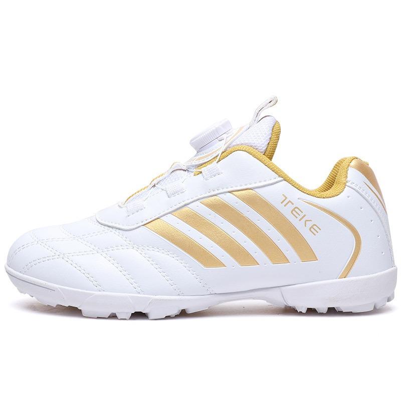 Children's football shoes broken nails rotating buckle leather feet boys and girls students artificial turf anti-skid training shoes