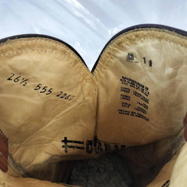 80s-90s Vintage CORRAL BOOTS lizard leather western pecos boots 6.5M men 24.5 Goodyear welt(USED)