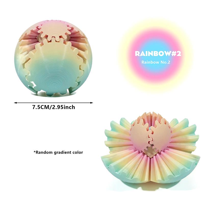 

Innovative 3D Printed Gear Ball Rotating Toy Desktop Decorative Model Ornaments помаранчевий