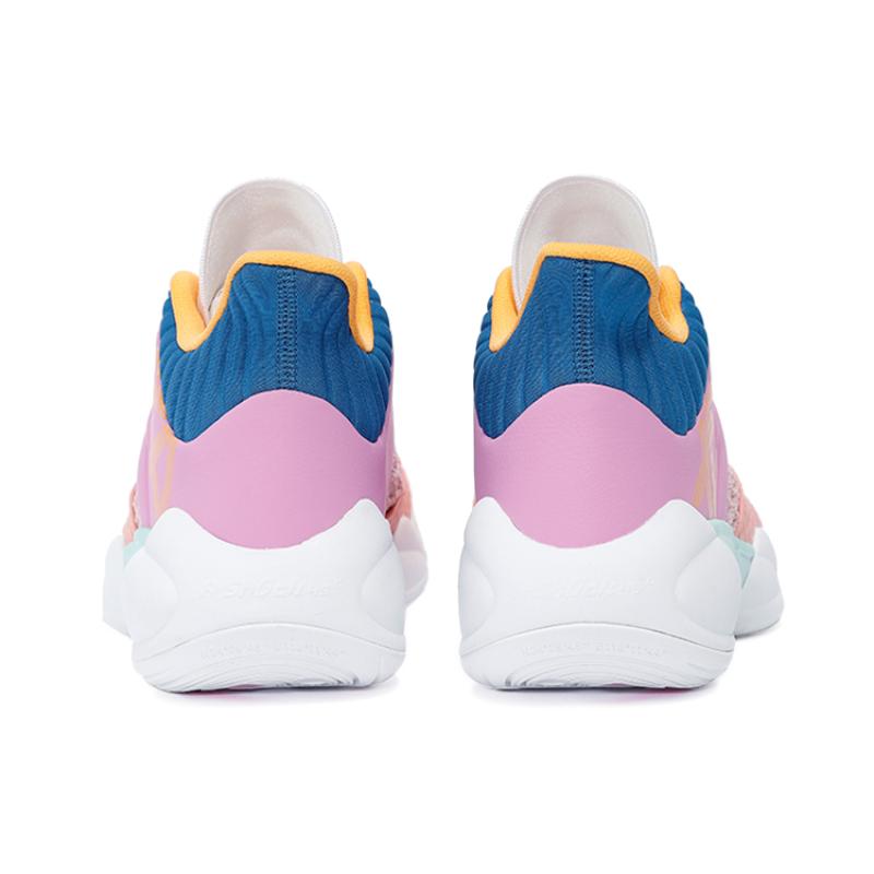 Anta Anti Slip Wear Resistant Mid Top Basketball Shoes Men's Pink Purple White Sneakers 112131616S-2