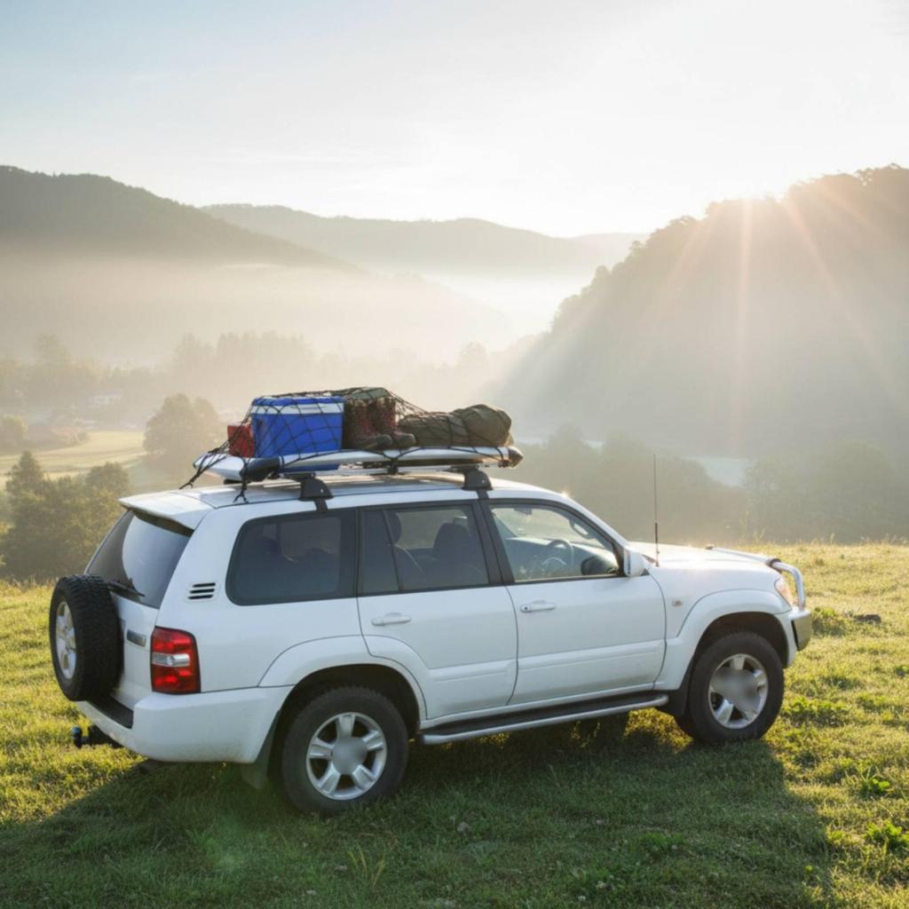 Car Roof Rack Net High-Elasticity Vehicle Mesh Organizer Easy to Install