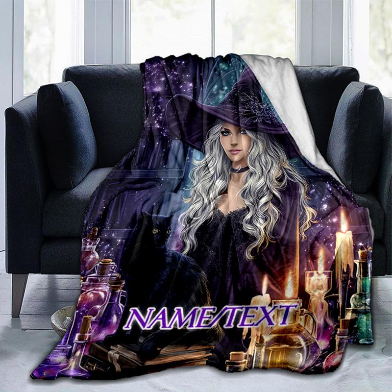 1PC Custom Name Witchcraft Library outdooor Flannel blankets Throw Blanket All-Season Throw Gift Bedspread for Couch, Bed, Camping Holiday Birthday gi