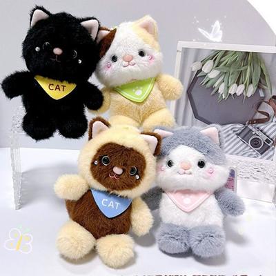 Soft Cat Plush Doll Keychain Cartoon Cat Doll Pendant Douding Cat Doll Figures  Children