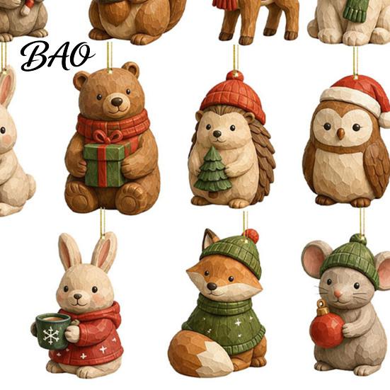 Advent Calendar for Kids Woodland Animal Calendar, 24-Day Christmas Countdown Set with Forest Festive Party Favors Children Critter Ornaments,