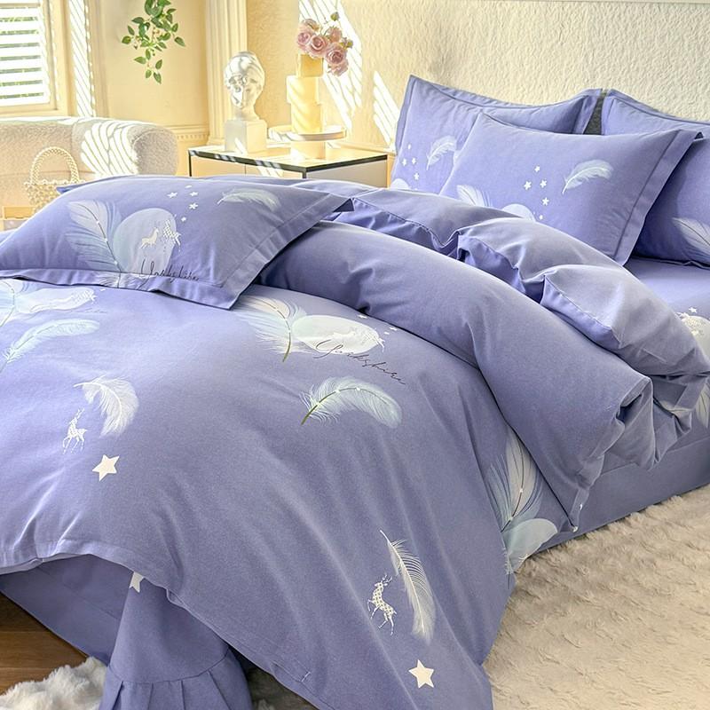 Fresh Style Cotton Bedding Set - 1.2m 1.5m 1.8m 2.0m Soft Breathable Bed Linens